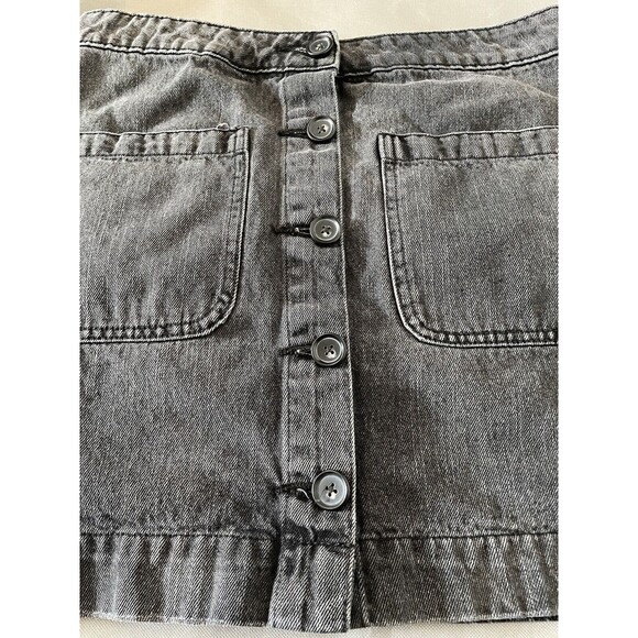Free People Don’t Get Me Wrong Black Gray Denim Button Front Mini Skirt Size 29 - Picture 6 of 6
